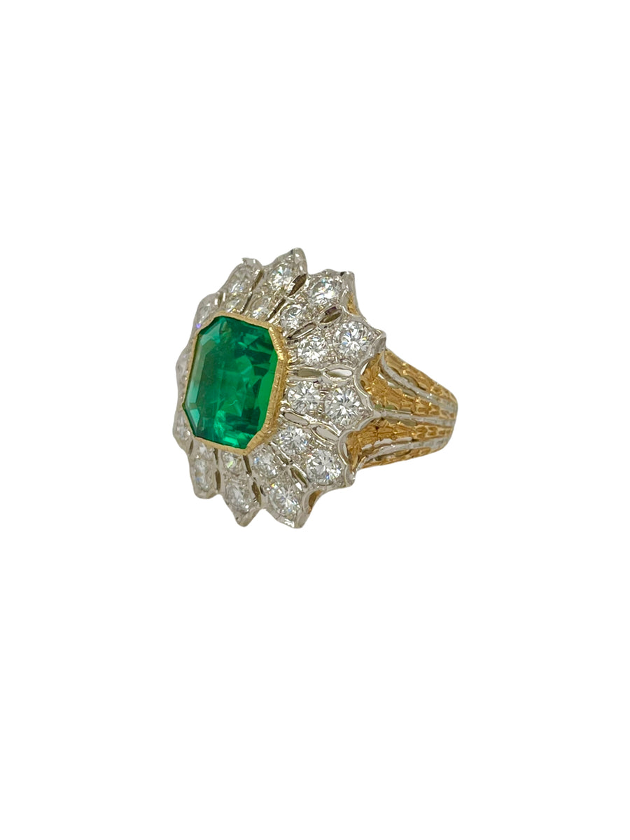 Buccellati Emerald Diamond Ring
