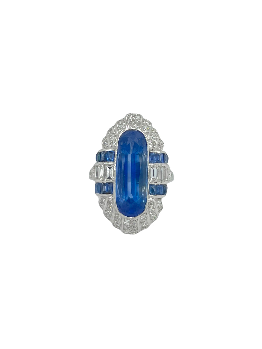 Burma Sapphire Diamond Ring