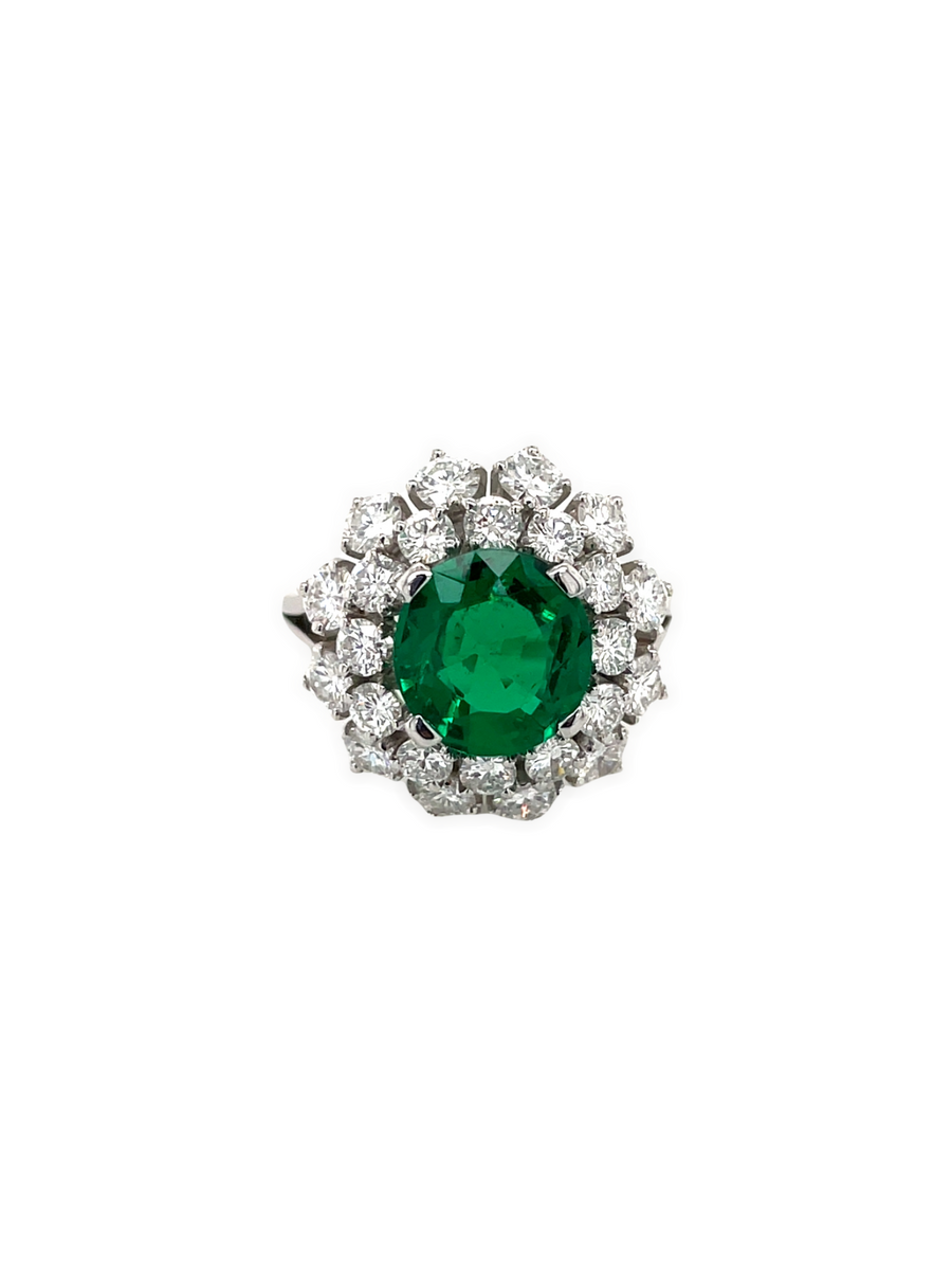 Colombian Emerald Diamond Ring