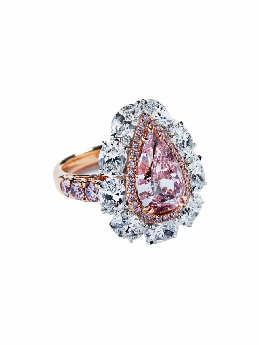 Pink Diamond Pear Shaped Ring