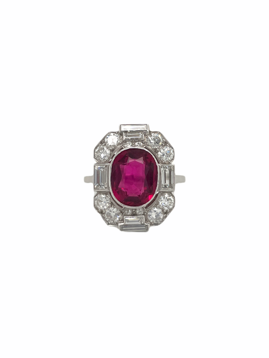 Art Deco Tourmaline Diamond Ring
