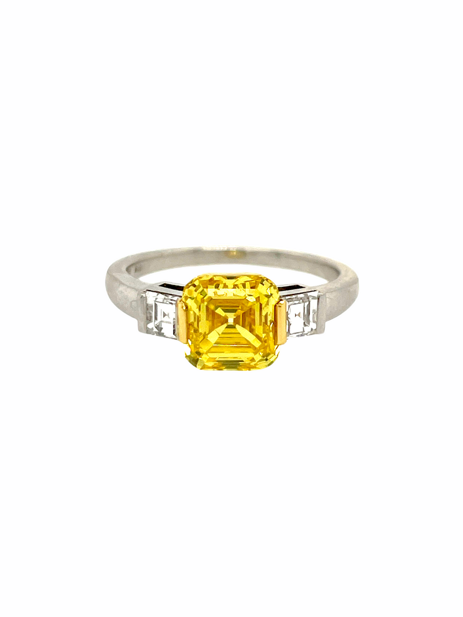 Vivid Yellow Diamond Ring