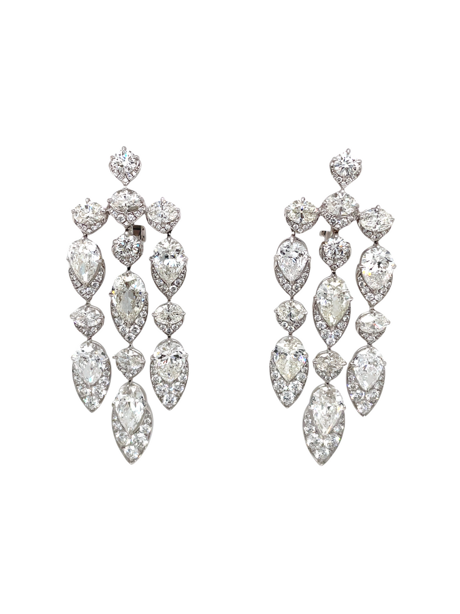 Diamond shower earrings