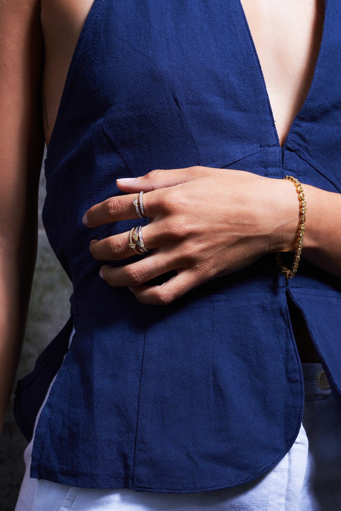 Lemon Pepper Marquis Loop Ring