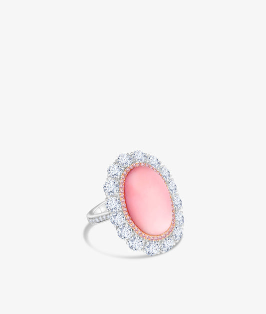 Conch Pearl and Diamond Ring