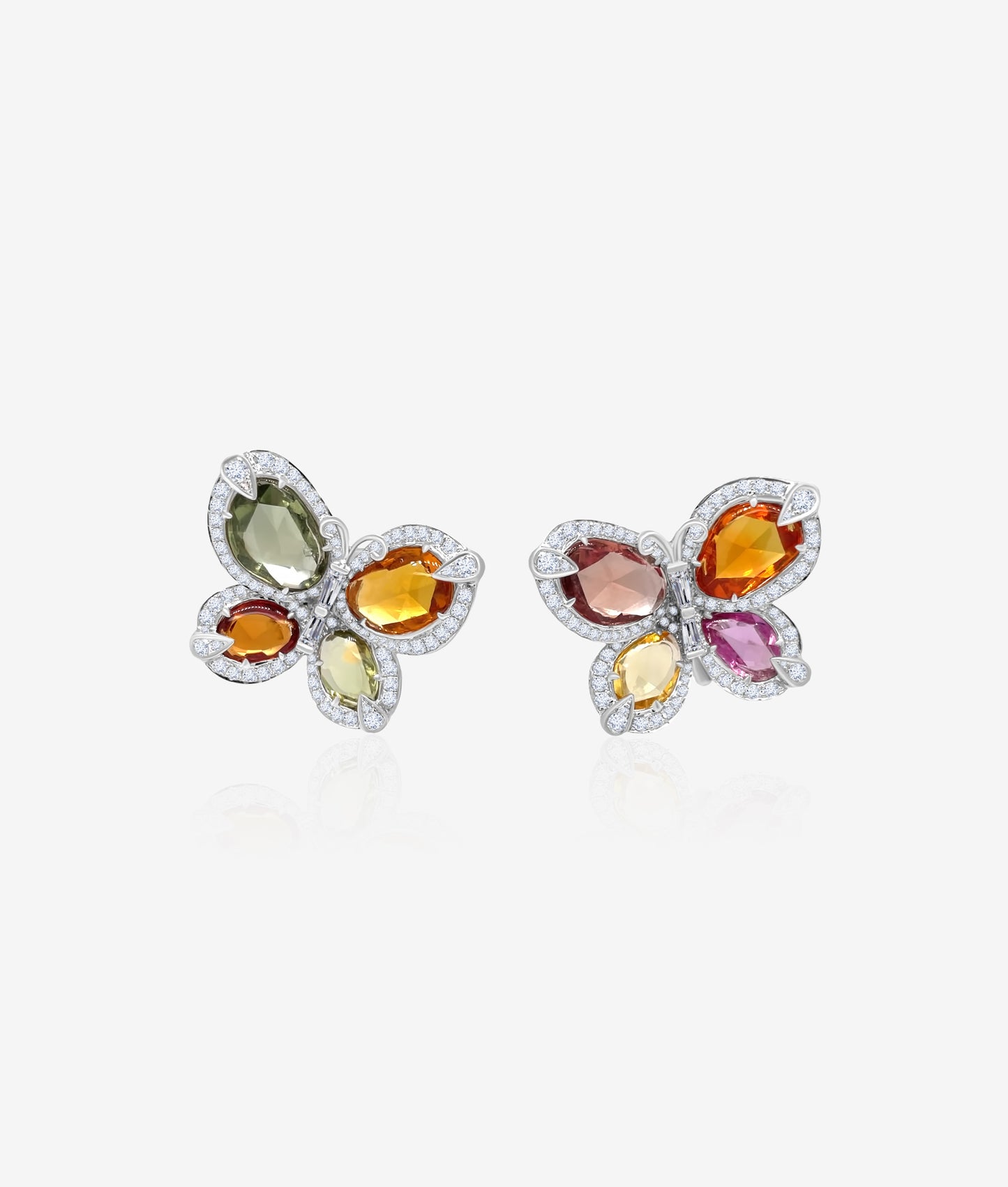 Sapphire Butterfly Earclips