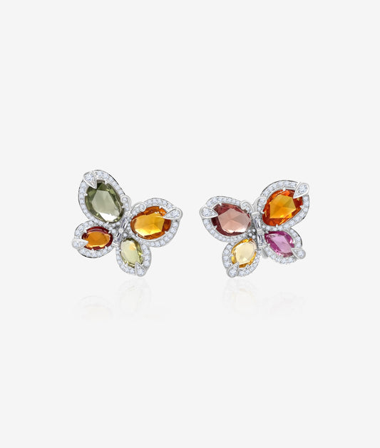 Sapphire Butterfly Earclips