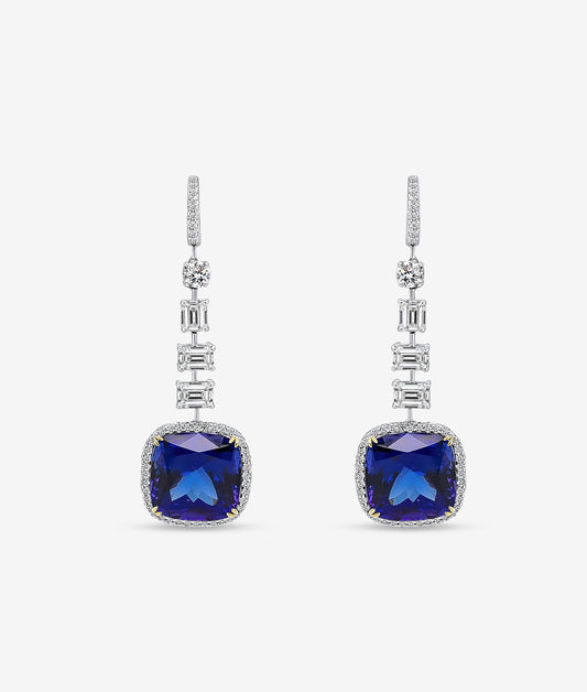 Tanzanite and Diamond Earrings