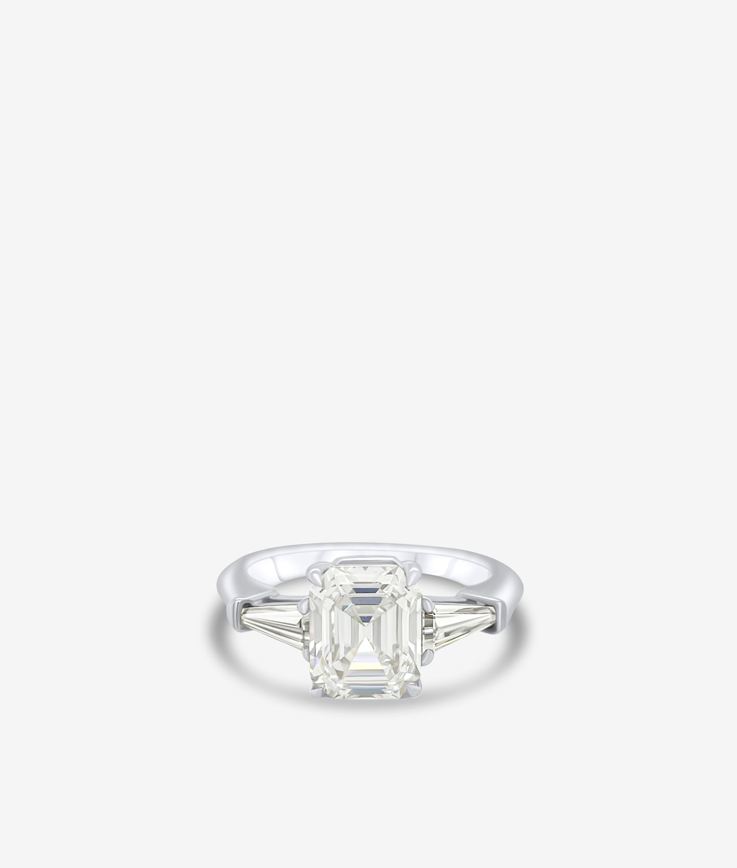 Emerald cut diamond ring
