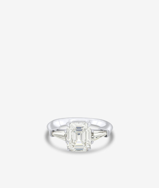 Emerald cut diamond ring