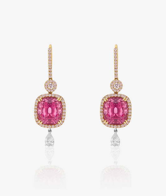 Spinel Diamond Earrings