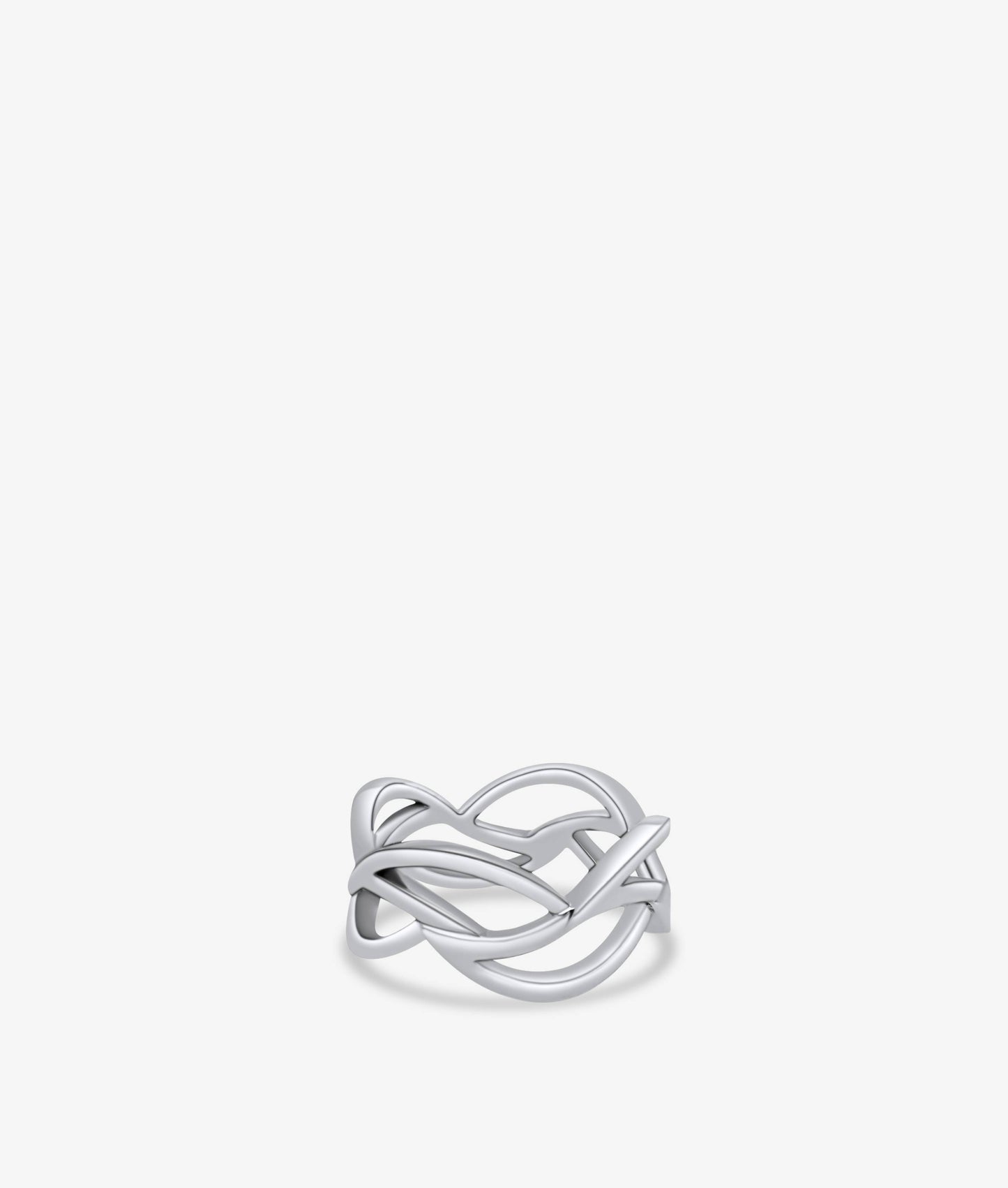 White Gold Waves Ring