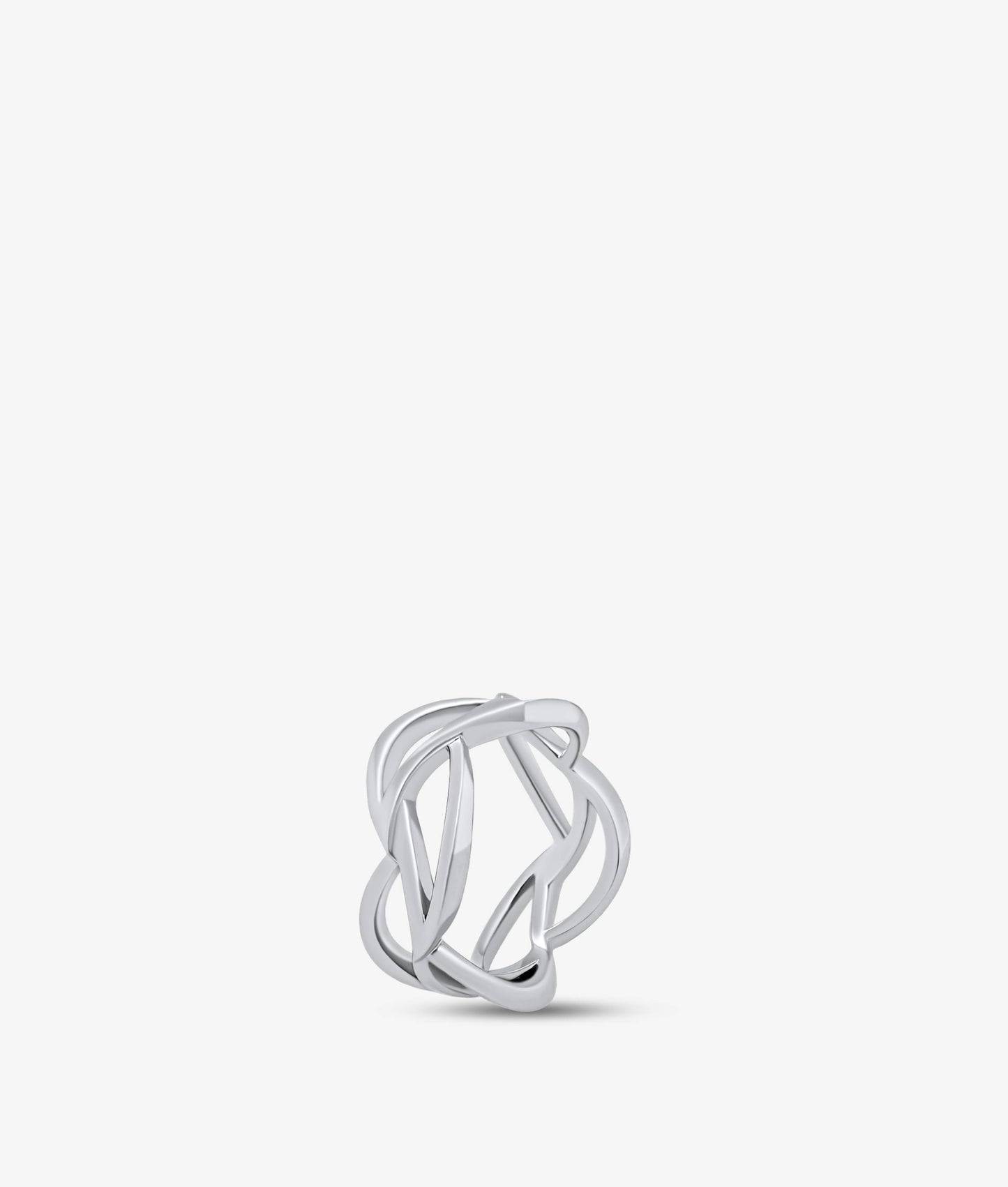 White Gold Waves Ring