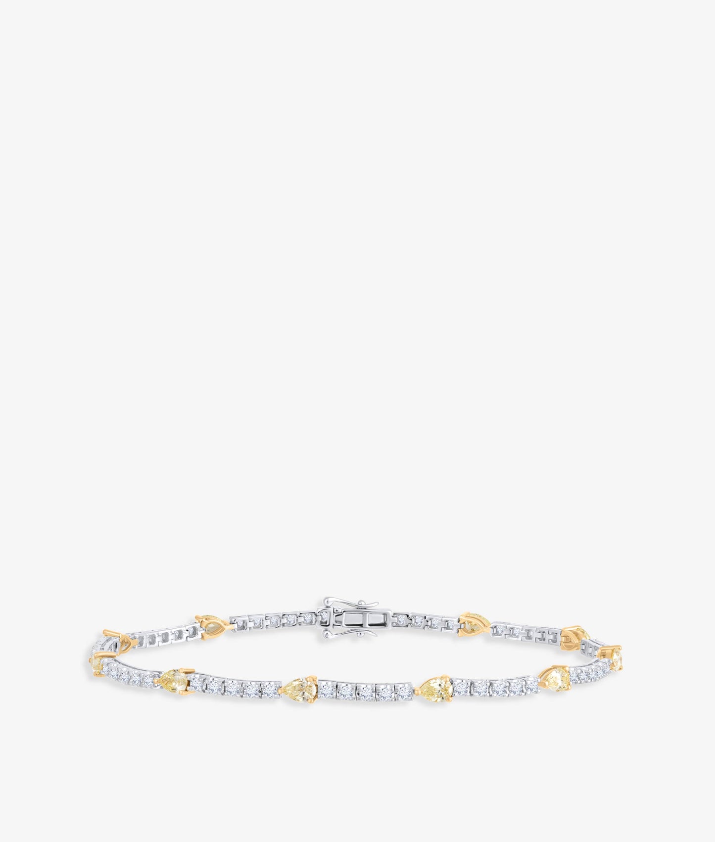 Lemon Pepper White and Yellow Pear Diamond Tennis Bracelet