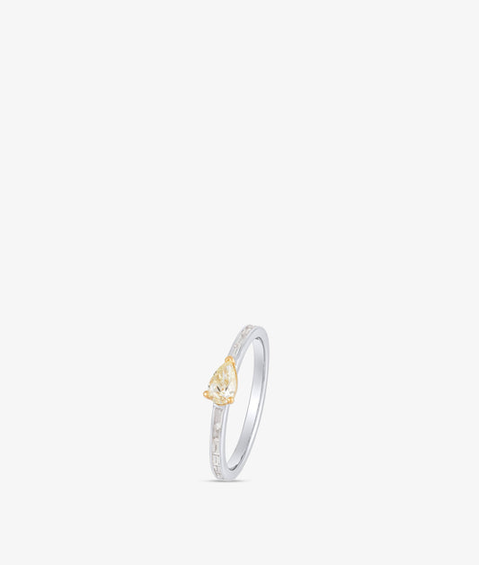 Lemon Pepper Channel Pear Ring