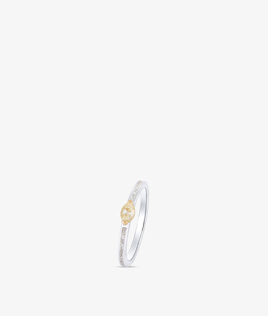 Lemon Pepper Channel Marquis Ring
