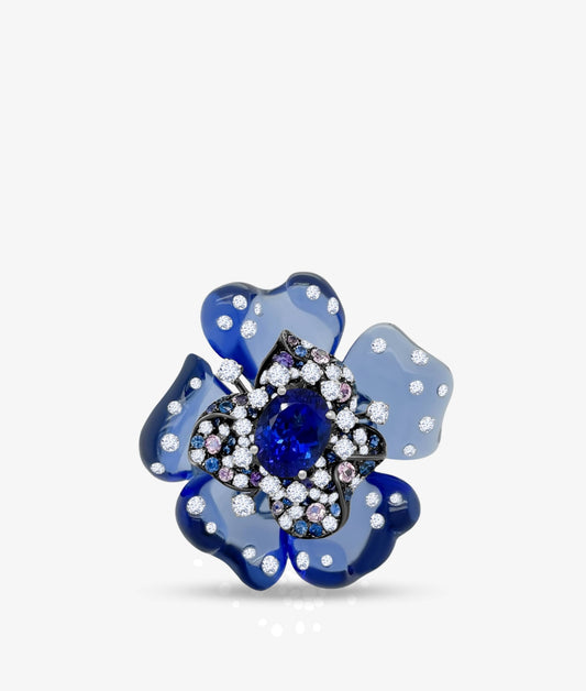 Tanzanite Flower Ring