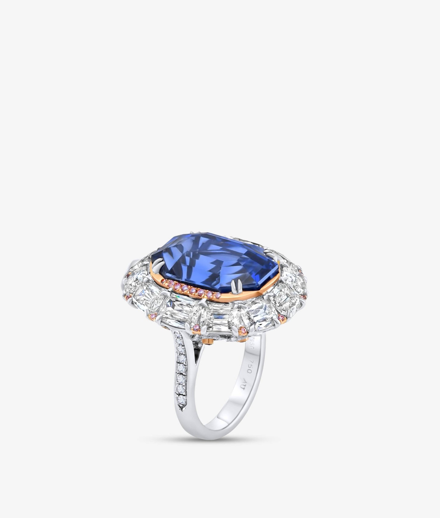 Octagonal Royal Blue Burma Sapphire Ring