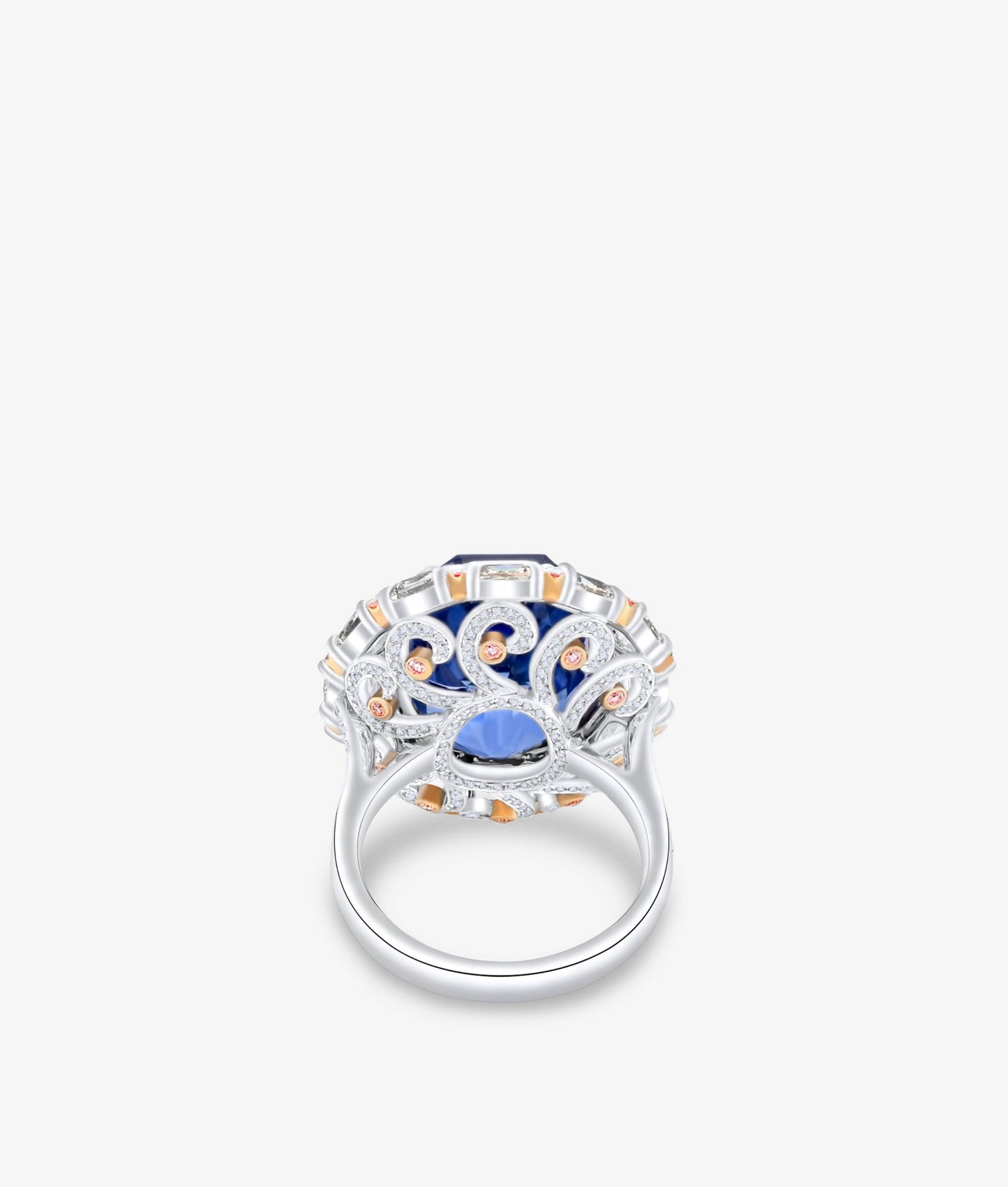 Octagonal Royal Blue Burma Sapphire Ring