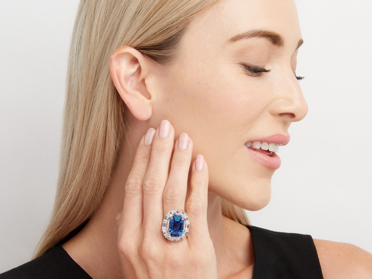Octagonal Royal Blue Burma Sapphire Ring
