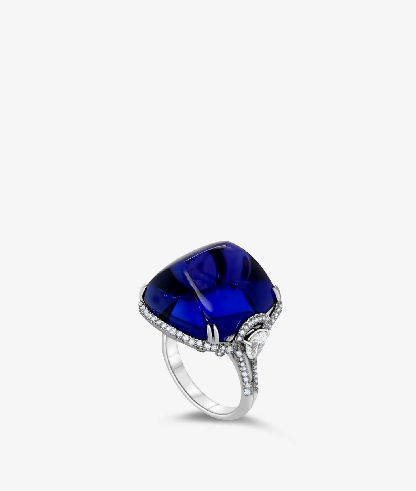 Sugarloaf Tanzanite and Diamond Ring
