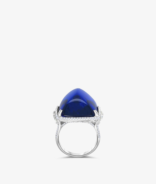 Sugarloaf Tanzanite and Diamond Ring