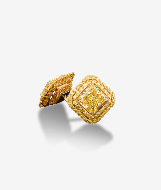Vivid Yellow Diamond Earrings