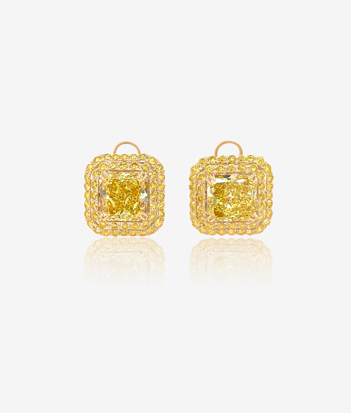 Vivid Yellow Diamond Earrings
