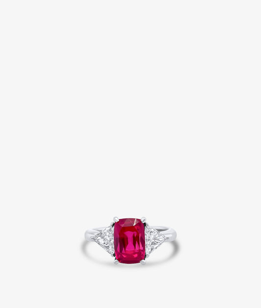 Cushion Ruby Diamond Ring