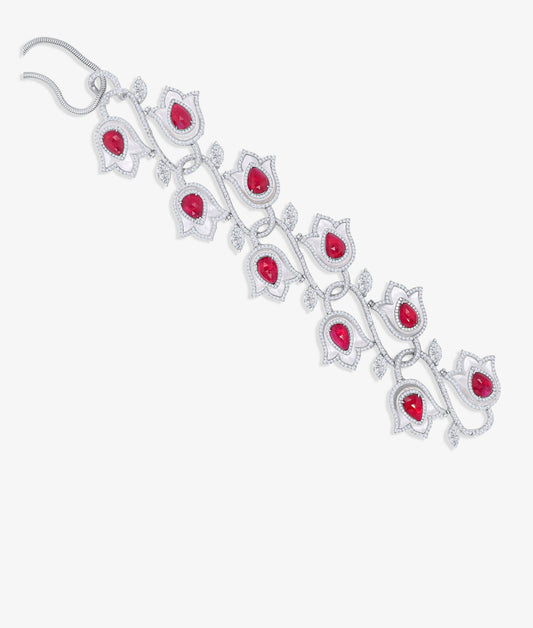 Ruby Crystal Diamond Necklace