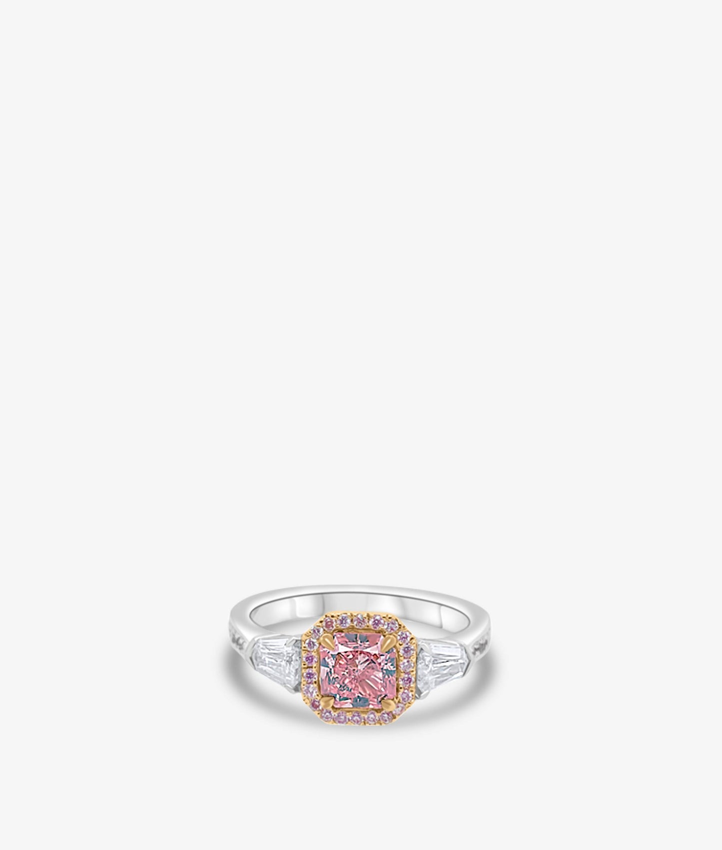 Fancy Orangy Pink Diamond Ring
