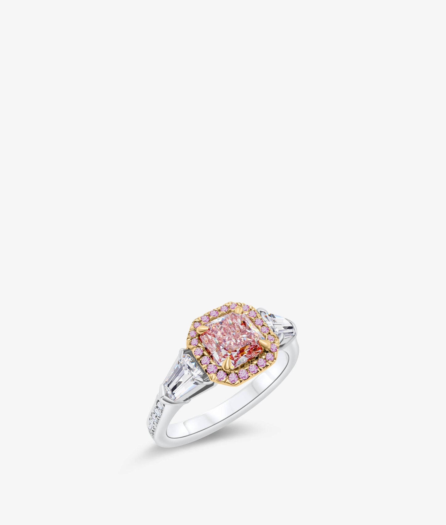 Fancy Orangy Pink Diamond Ring