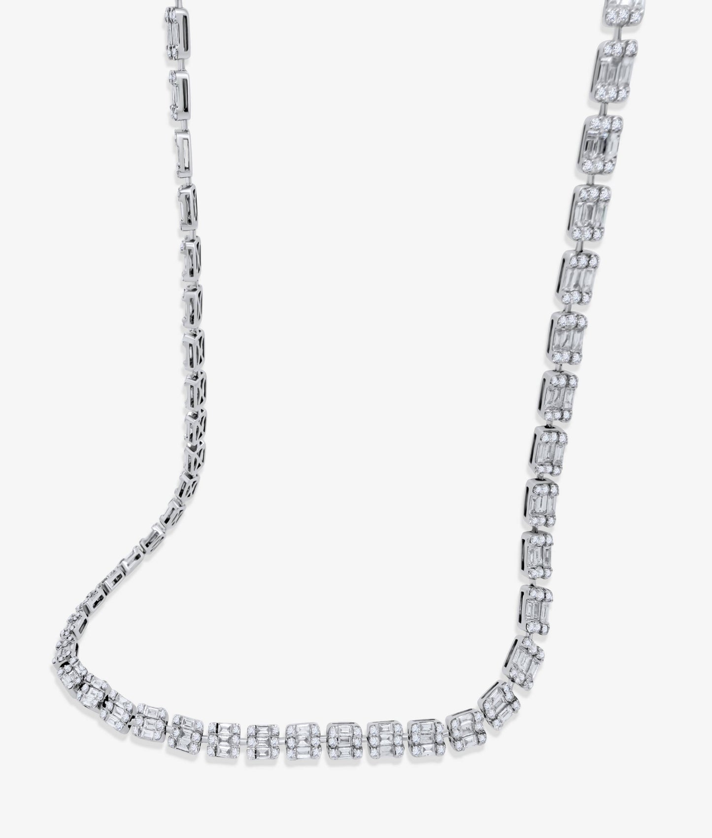 Baguette & Brilliant Diamond Necklace