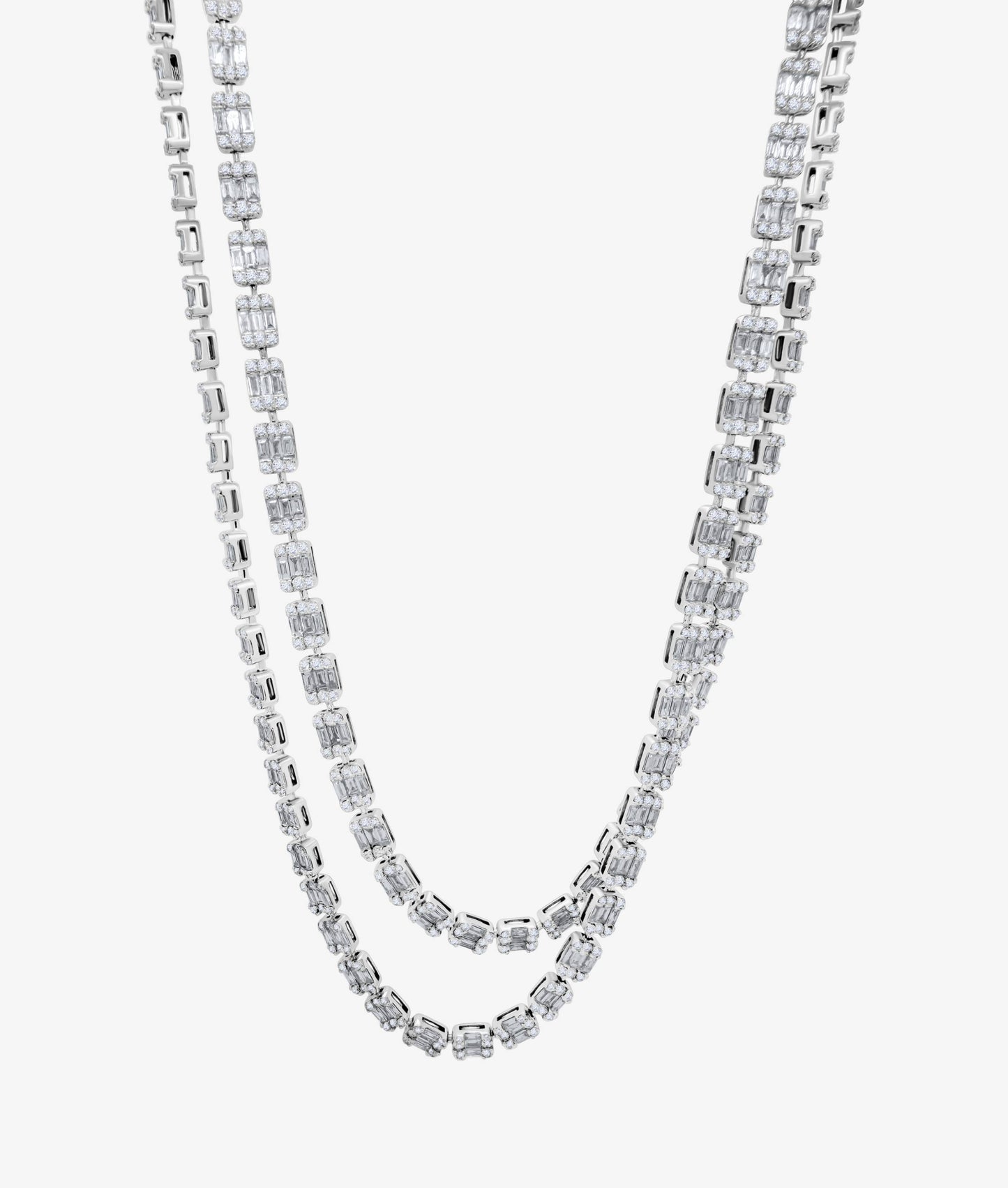 Baguette & Brilliant Diamond Necklace