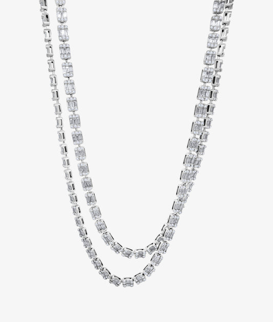 Baguette & Brilliant Diamond Necklace