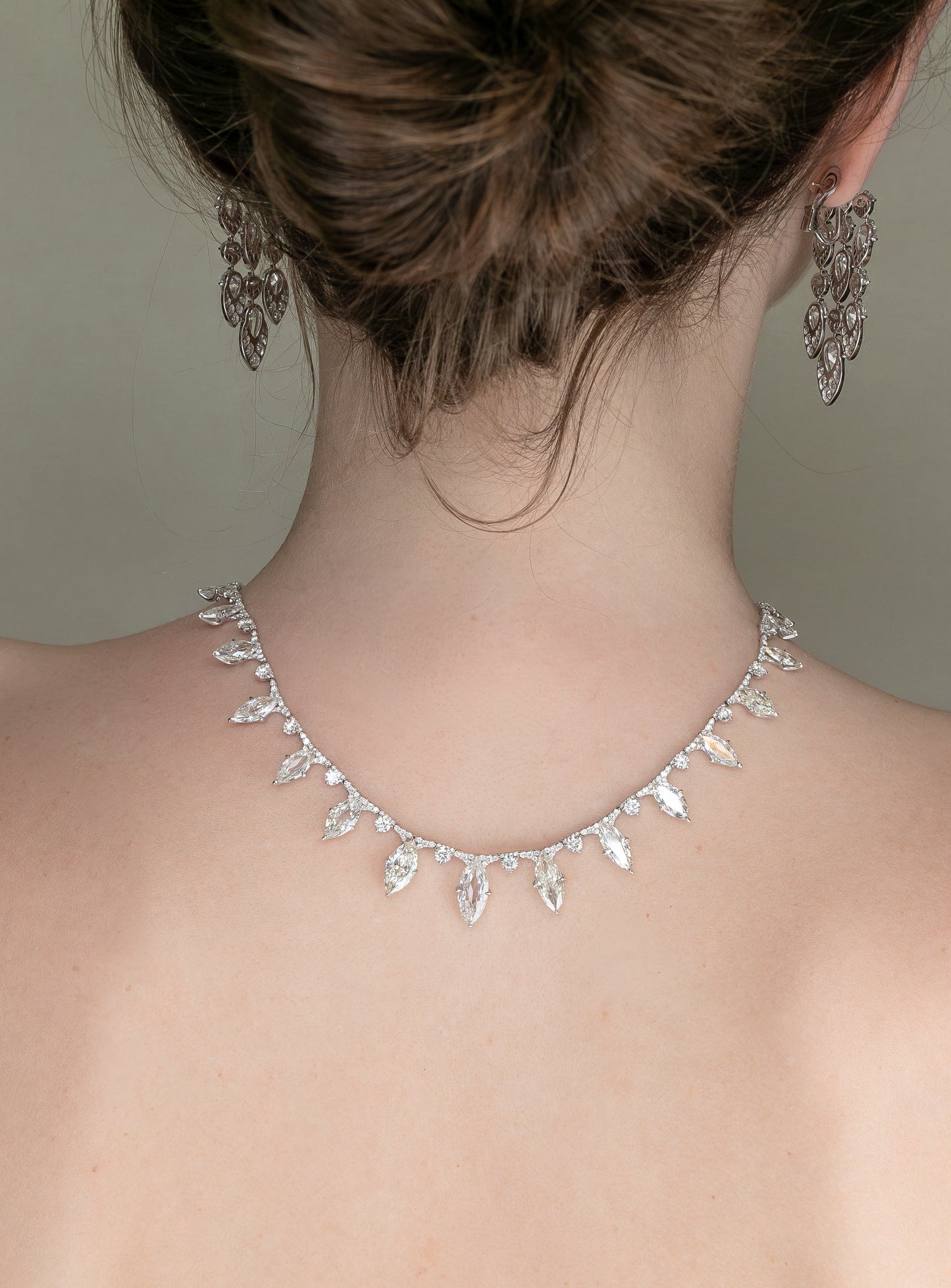 Marquis diamond necklace