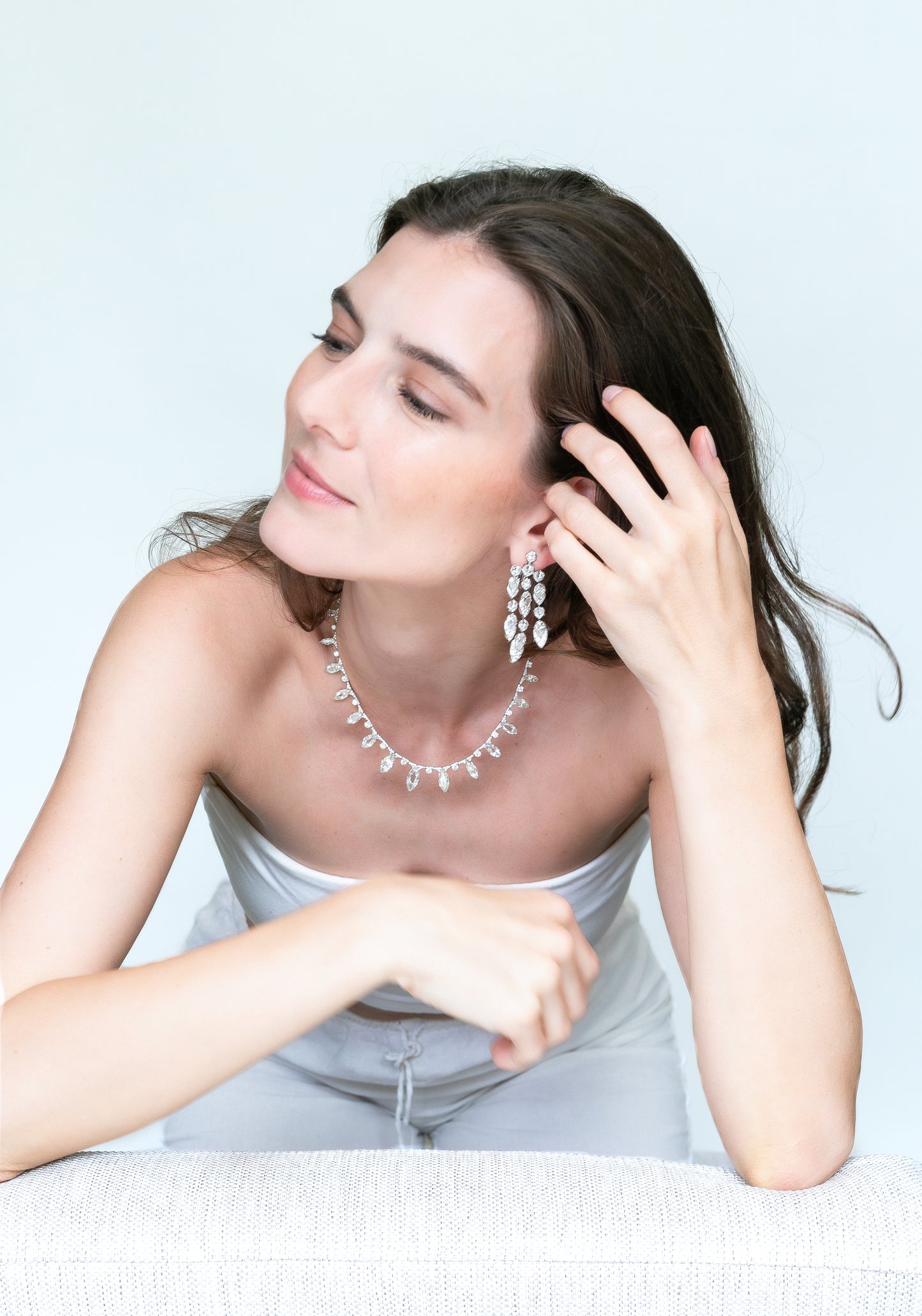 Marquis diamond necklace