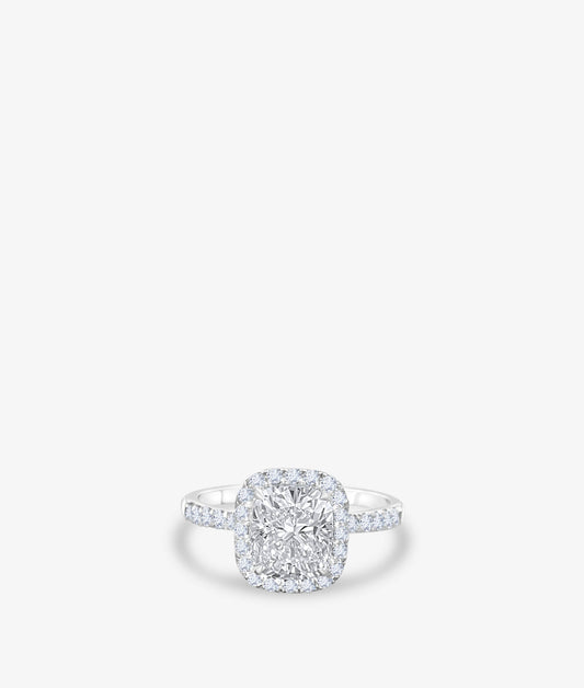 Cushion Diamond Ring with Halo