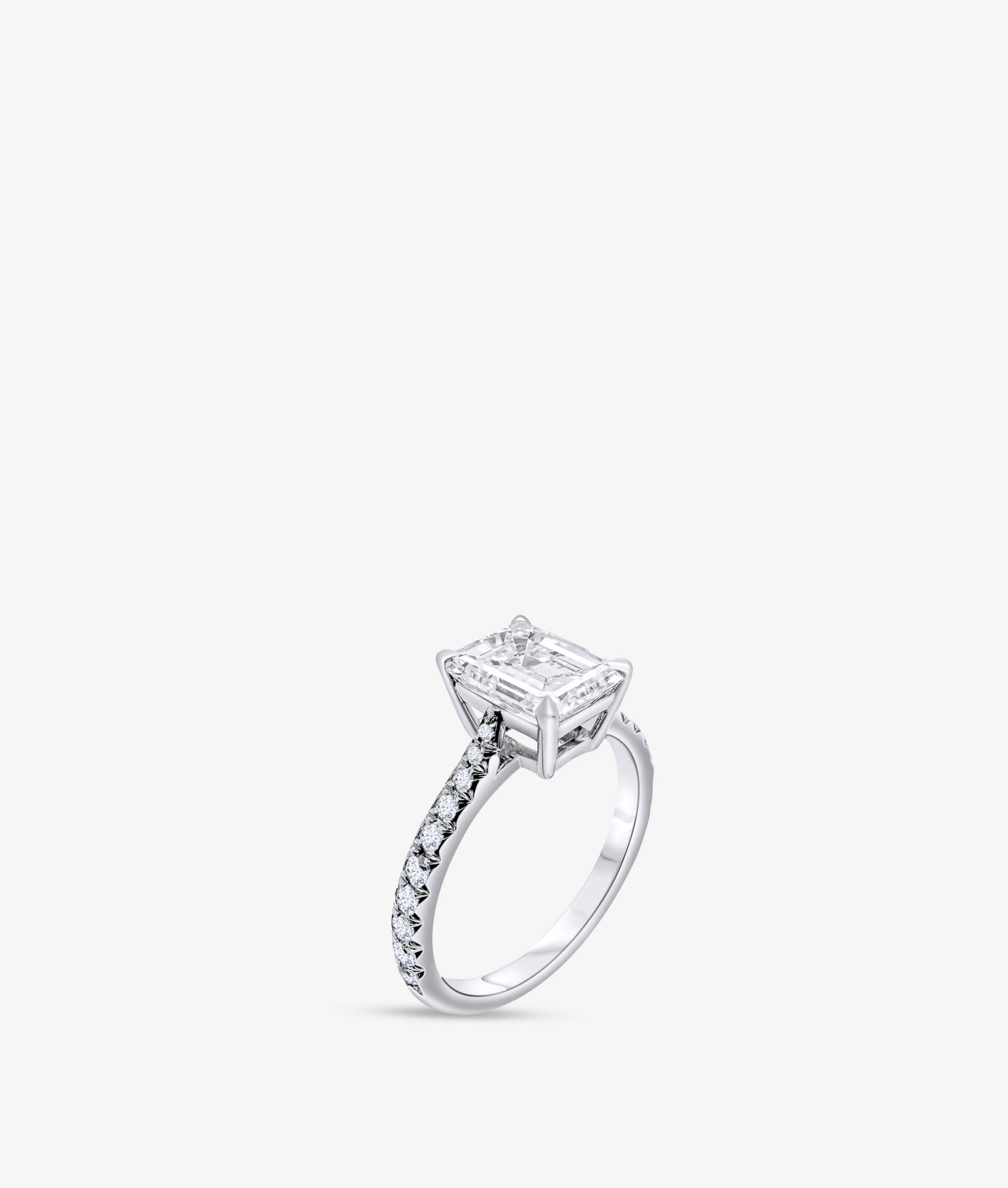 Emerald Cut Diamond Platinum Ring