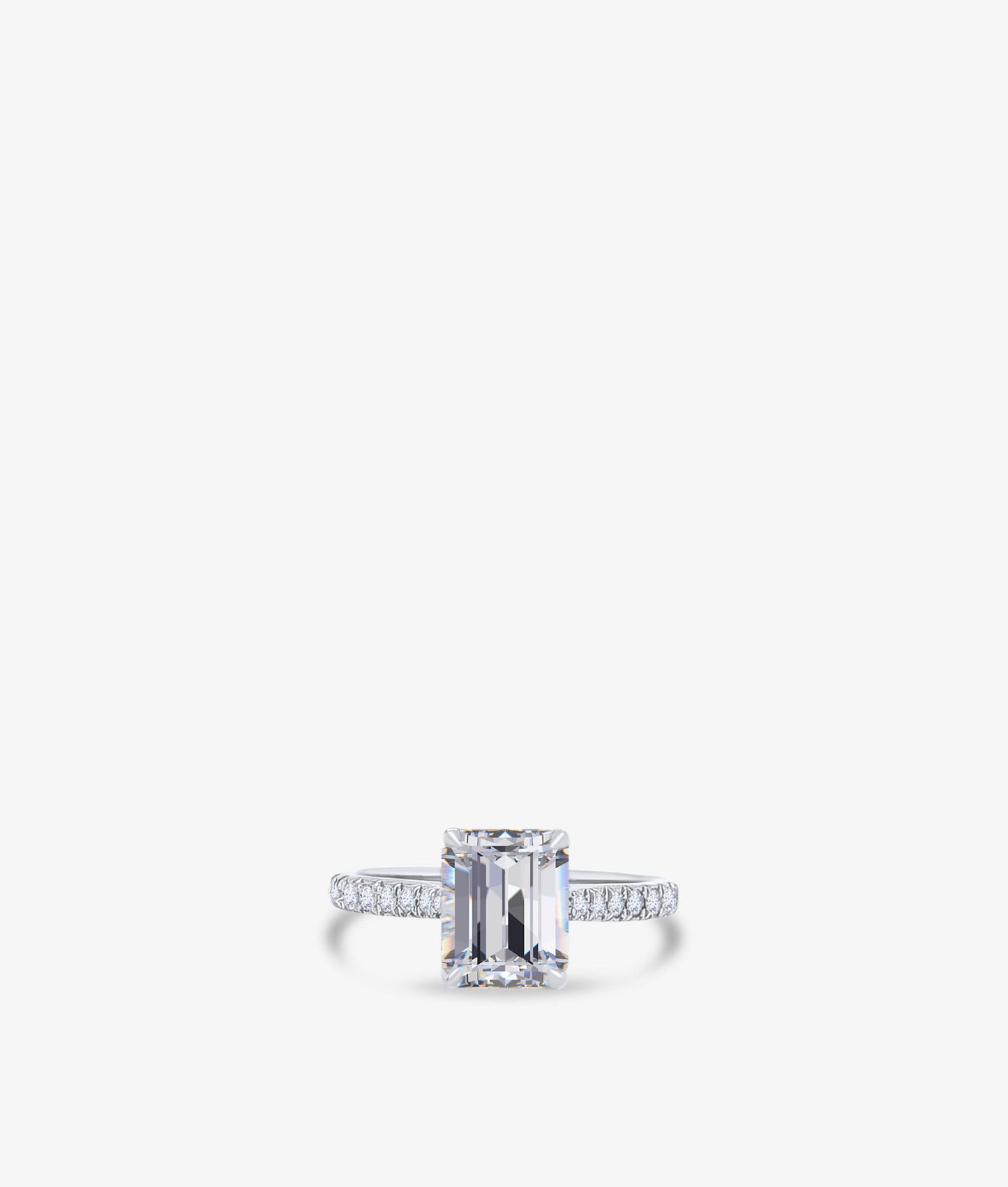 Emerald Cut Diamond Platinum Ring