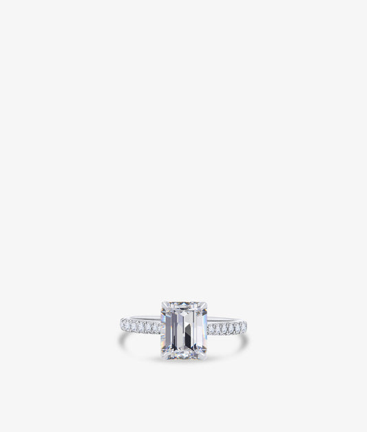 Emerald Cut Diamond Platinum Ring