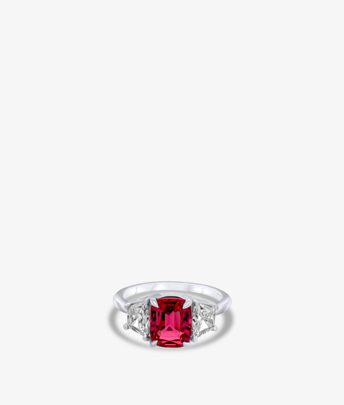 Pink Spinel with Trapezoid Diamonds