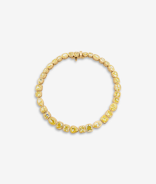 Mixed Shape Yellow Diamond Tennis Bracelet