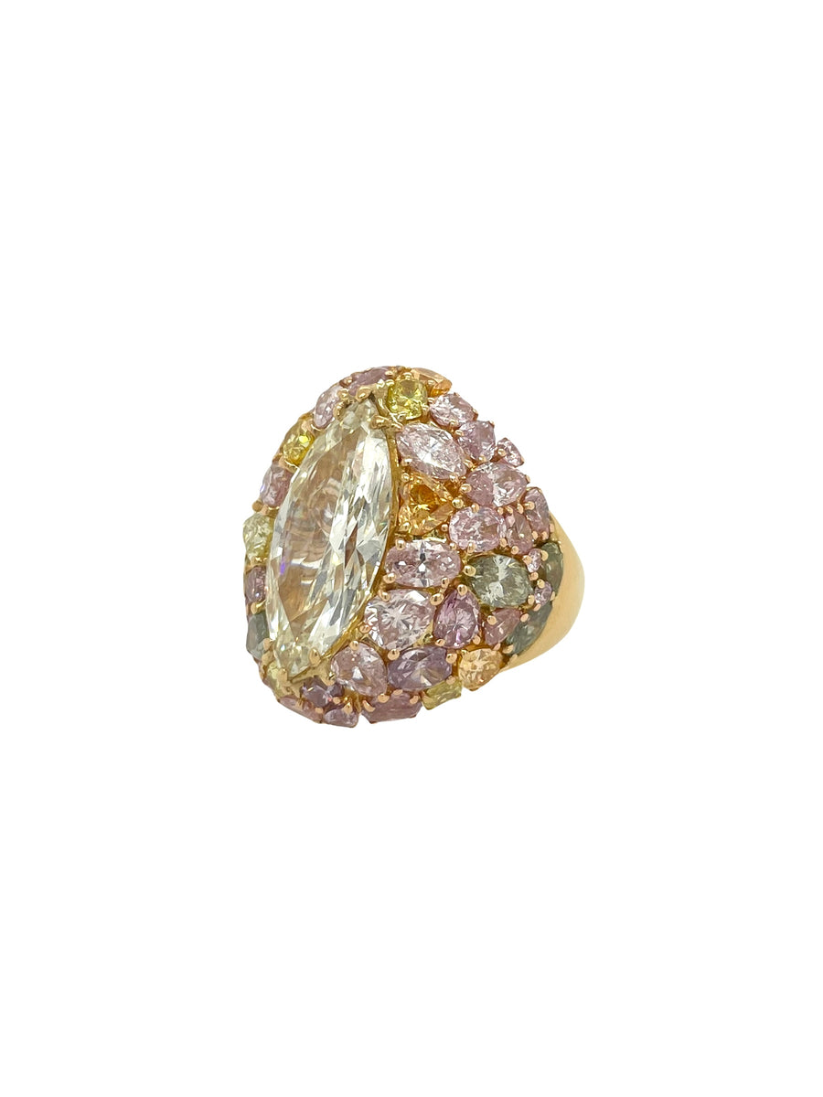 Multi Color Diamond Ring