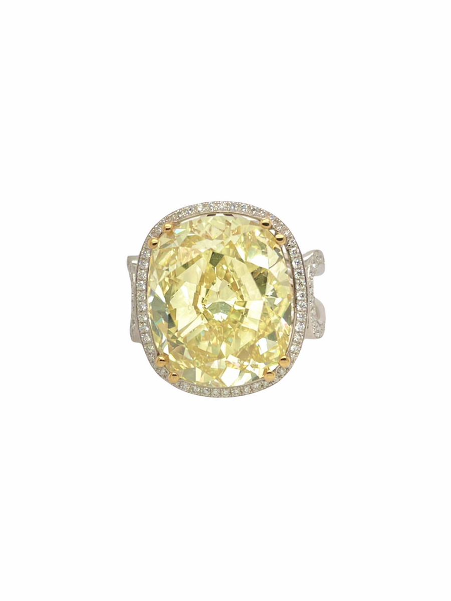 Oval Fancy Yellow Diamond Ring